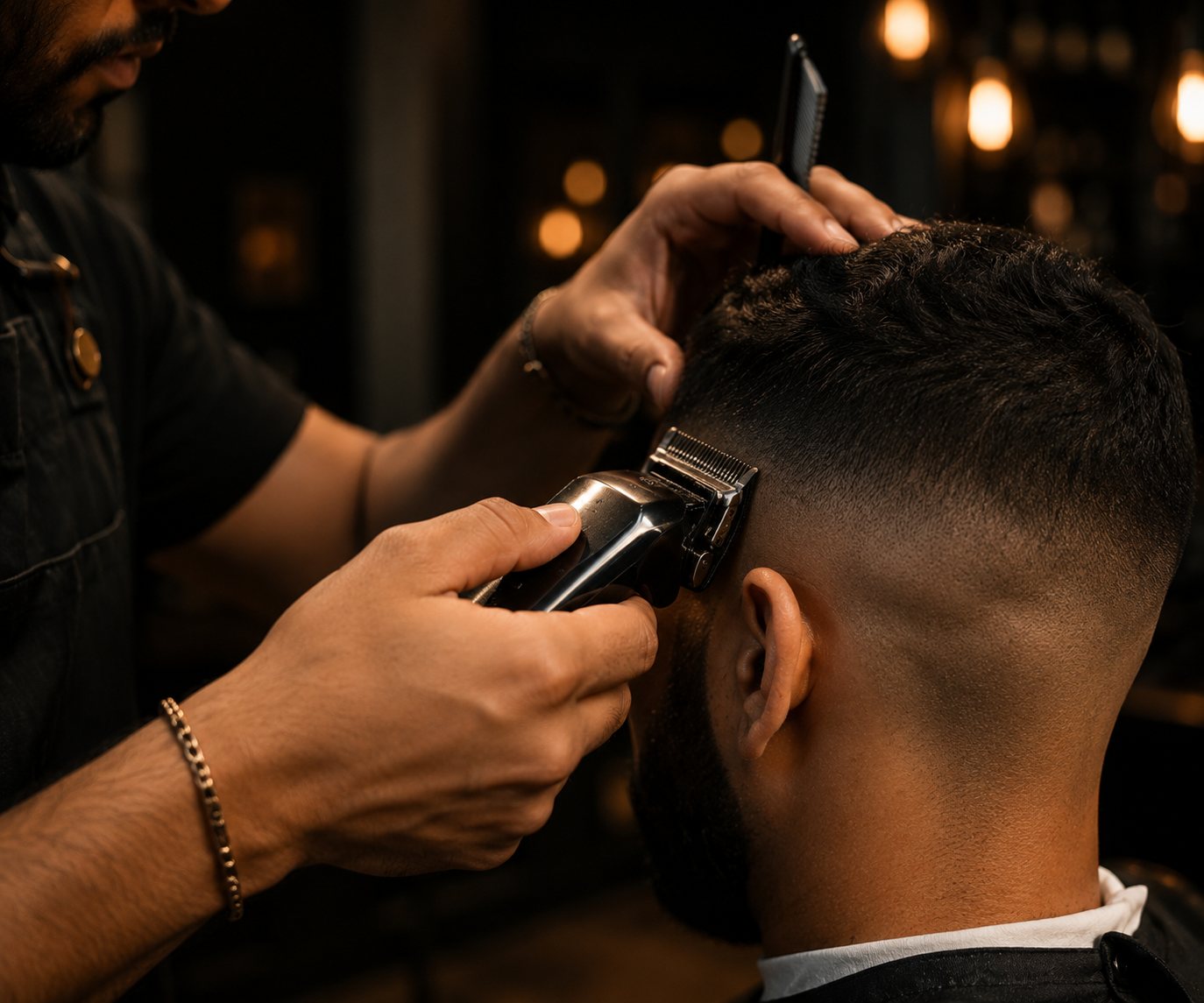 Barber at work
