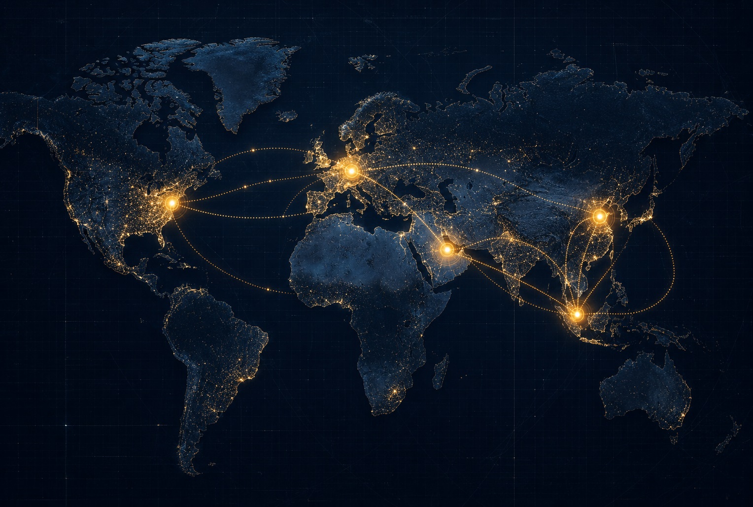 Global trade route map